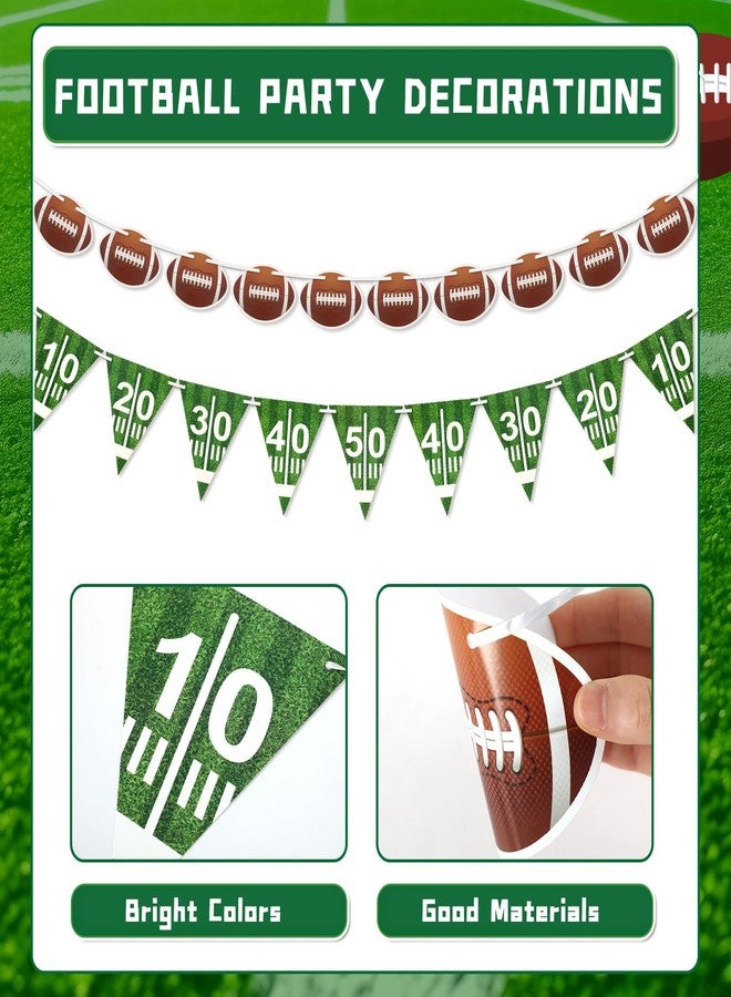 MARFOREVER 6 Pcs Football Party Decorations, Pre-Strung Football Banners Footbal Garland Background Football Triangle Flags for Sports Football Games Football Birthday Party Favors Home Supplies - Image 4